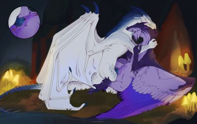 Private Moment (Wings_of_Fire)
art by skoren
Keywords: wings_of_fire;icewing;dragon;dragoness;male;female;feral;M/F;penis;missionary;vaginal_penetration;spooge;skoren