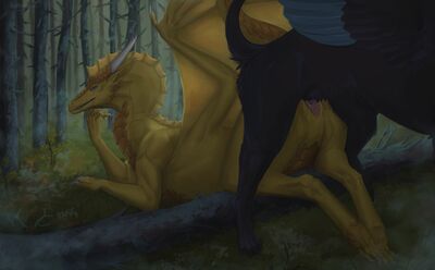 Knotted By A Gryphon
art by skoren
Keywords: gryphon;dragoness;male;female;feral;M/F;penis;from_behind;vaginal_penetration;tied;spooge;skoren