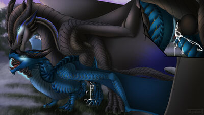 Zarizav and Culverab
art by skyebold
Keywords: dragon;dragoness;male;female;feral;M/F;penis;from_behind;vaginal_penetration;closeup;spooge;skyebold