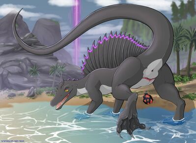 Spinosaurus
art by skyvo
Keywords: dinosaur;theropod;spinosaurus;female;feral;solo;cloaca;spooge;beach;oviposition;egg;skyvo