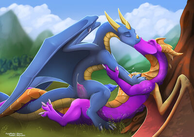 Themyst Riding Spyro
art by skyvo
Keywords: videogame;spyro_the_dragon;spyro;dragon;male;feral;M/M;penis;cowgirl;anal;internal;ejaculation;spooge;skyvo