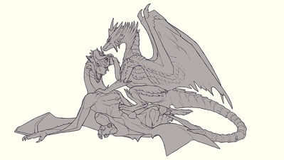 Velkhana and Wyvern Having Sex 1
art by slash0x
Keywords: videogame;monster_hunter;dragon;dragoness;wyvern;velkhana;male;female;feral;M/F;penis;cowgirl;masturbation;footjob;slash0x