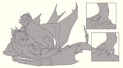 Velkhana and Wyvern Having Sex 2
art by slash0x
Keywords: videogame;monster_hunter;dragon;dragoness;wyvern;velkhana;male;female;feral;M/F;penis;missionary;masturbation;cloacal_penetration;closeup;slash0x