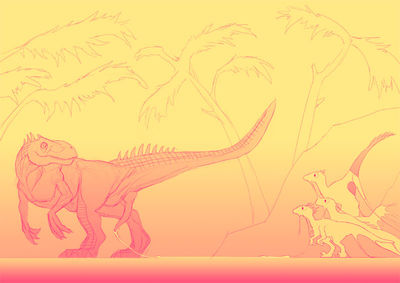 Allosaurus Fun
art by slash0x
Keywords: dinosaur;theropod;allosaurus;raptor;deinonychus;male;feral;solo;penis;spooge;suggestive;humor;slash0x