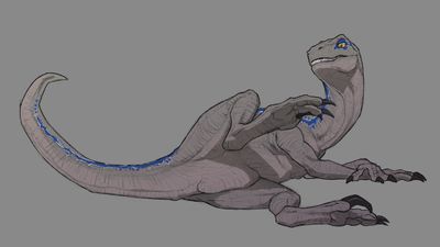 Blue Exposed
art by slash0x
Keywords: jurassic_world;dinosaur;theropod;raptor;deinonychus;blue;female;feral;solo;cloaca;slash0x