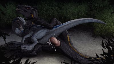 Blue and Indoraptor Mating
art by slash0x
Keywords: jurassic_world;dinosaur;theropod;raptor;deinonychus;indoraptor;blue;male;female;feral;M/F;penis;spoons;vaginal_penetration;spooge;slash0x