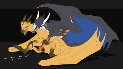 Cyr and DNK-Anais
art by slash0x
Keywords: dragon;dragoness;male;female;feral;M/F;penis;masturbation;ejaculation;orgasm;spooge;slash0x