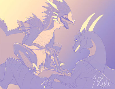 Dragons Mating
art by slash0x
Keywords: dragon;dragoness;male;female;feral;M/F;penis;cowgirl;vaginal_penetration;spooge;slash0x