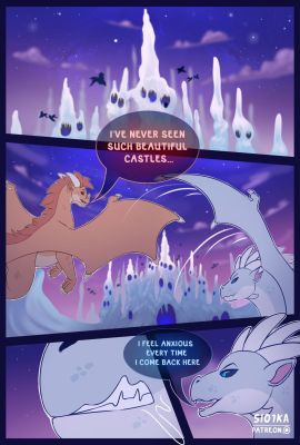Secret Love, page 1 (Wings_of_Fire)
art by slo1ka
Keywords: comic;wings_of_fire;icewing;sandwing;qibli;winter;dragon;male;feral;M/M;non-adult;slo1ka