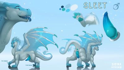 Sleet Reference (Wings_of_Fire)
art by slo1ka
Keywords: wings_of_fire;icewing;dragon;male;feral;solo;penis;closeup;reference;slo1ka