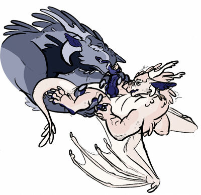 Icebreaker and Felix (Wings_of_Fire)
art by smallboop
Keywords: wings_of_fire;icewing;dragon;male;feral;M/M;penis;oral;smallboop