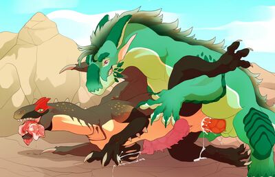 Dinner and a Date
art by snorolls
Keywords: dragon;male;feral;M/M;penis;from_behind;anal;ejaculation;spooge;snorolls