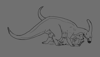 Paralophosaurus Mating (BW)
art by soliana
Keywords: dinosaur;hadrosaur;paralophosaurus;male;female;feral;M/F;penis;from_behind;cloacal_penetration;spooge;orgasm;soliana