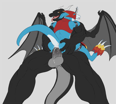 Flamey Ride
art by spelunker_sal
Keywords: anime;digimon;dragon;flamedramon;male;anthro;M/M;penis;cowgirl;spooge;spelunker_sal