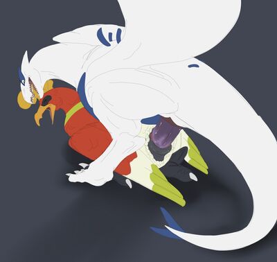 Lugia Mounting Ho-oh
art by spicydrag0n
Keywords: anime;pokemon;lugia;ho-oh;bird;avian;male;female;feral;M/F;penis;from_behind;cloacal_penetration;spicydrag0n