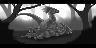 Forest Ride
art by spiritraptor
Keywords: dinosaur;theropod;raptor;deinonychus;male;anthro;M/M;penis;missionary;masturbation;spiritraptor