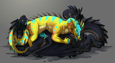 Kyro and Starfruit (Wings_of_Fire)
art by sssmazkaa
Keywords: wings_of_fire;rainwing;dragon;male;feral;M/M;penis;hemipenis;oral;69;suggestive;sssmazkaa