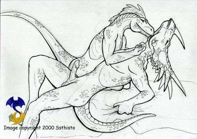 Styracosaurus and Raptor Lovers
art by ssthisto
Keywords: dinosaur;theropod;raptor;deinonychus;ceratopsid;styracosaurus;male;anthro;M/M;penis;suggestive;ssthisto
