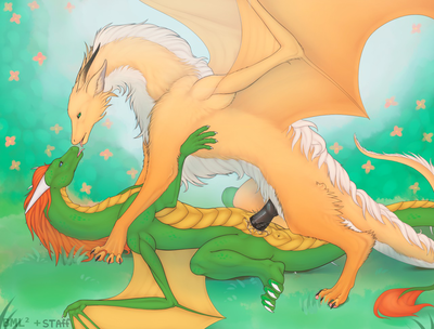 Dragons Having Sex
art by staffkira2891 and bitemylip
Keywords: dragon;dragoness;male;female;feral;M/F;penis;missionary;vaginal_penetration;spooge;staffkira2891;bitemylip