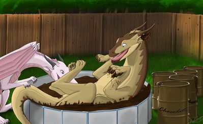 Evalion's Birthday Present
art by stardragon102
Keywords: dragon;male;feral;M/M;oral;humor;stardragon102