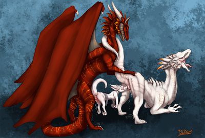 Kobold Sticker Scene
art by stardragon102
Keywords: dungeons_and_dragons;dragon;dragoness;kobold;male;female;feral;anthro;M/F;threeway;lesbian;from_behind;penis;vagina;oral;vaginal_penetration;spooge