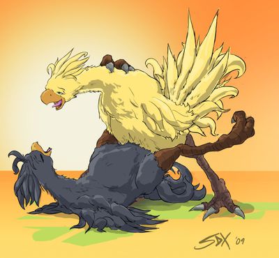 Chocobo Having Sex
art by starman_deluxe
Keywords: videogame;final_fantasy;avian;bird;chocobo;male;female;feral;M/F;missionary;starman_deluxe