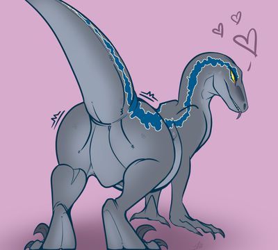 Saucy Blue
art by starquill
Keywords: jurassic_world;dinosaur;theropod;raptor;deinonychus;blue;female;feral;solo;non-adult;starquill