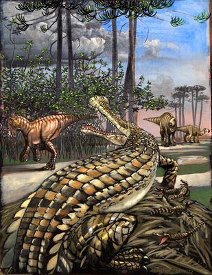 Crocodile Nursery
art by suedunnemm
Keywords: crocodilian;deinosuchus;dinosaur;theropod;hadrosaur;female;feral;hatchling;non-adult;suedunnemm