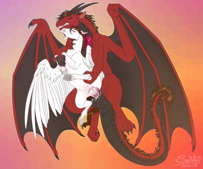 Dragon and Horse Mating (messy)
art by sunny_way
Keywords: dragon;furry;equine;horse;male;female;feral;M/F;penis;reverse_cowgirl;vaginal_penetration;spooge;sunny_way