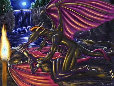 Cynder and Nero
art by survion
Keywords: videogame;spyro_the_dragon;dragon;dragoness;male;female;cynder;anthro;M/F;penis;missionary;vaginal_penetration;spooge;survion