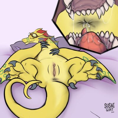Adine Oral 1
art by sushigoat
Keywords: videogame;angels_with_scaly_wings;adine;dragon;dragoness;wyvern;male;female;feral;M/F;vagina;oral;anal;rimjob;closeup;spooge;sushigoat