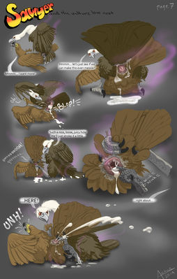 Sawyer and the Vulture Love Nest 7
art by haliaeetus or moisteaglevent
Keywords: comic;eagle;vulture;male;feral;M/M;cloaca;from_behind;fingering;spooge;haliaeetus;MoistEagleVent