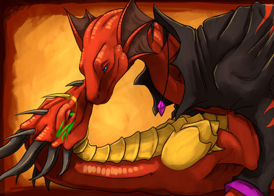 Dragons Cuddling
art by syrinoth
Keywords: dragon;dragoness;male;female;feral;M/F;romance;non-adult;syrinoth