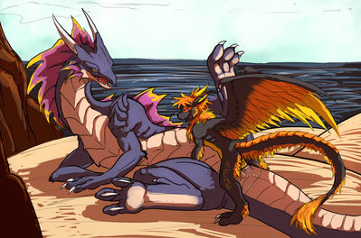 Dragon Sex
art by syrinoth
Keywords: dragon;dragoness;male;female;feral;anthro;M/F;penis;missionary;vaginal_penetration;spooge;syrinoth