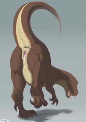 Theropod Presenting
art by sytaro
Keywords: dinosaur;theropod;female;feral;solo;vagina;presenting;spooge;sytaro