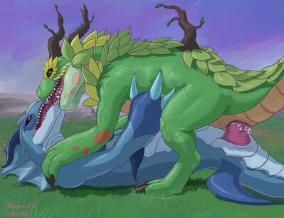 Mersnake x Greenasaur
art by t-ace_juice
Keywords: anime;pokemon;mersnake;greenasaur;dragon;dragoness;reptile;hybrid;male;female;feral;M/F;penis;cowgirl;cloacal_penetration;spooge;t-ace_juice