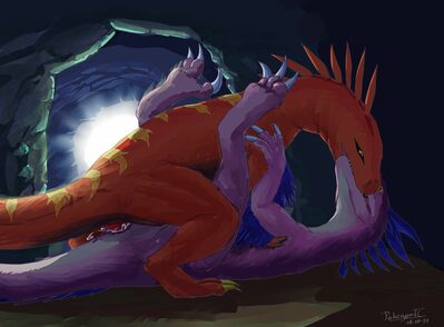 Raptors Mating
art by t-ace_juice
Keywords: dinosaur;theropod;raptor;male;female;feral;M/F;penis;missionary;vaginal_penetration;spooge;t-ace_juice