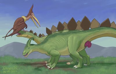 After Many Years (LBT)
art by t-ace_juice
Keywords: cartoon;land_before_time;lbt:dinosaur;hadrosaur;parasaurolophus;pterodactyl;stegosaurus;petrie;spike;ducky;male;female;feral;M/F;threeway;penis;from_behind;oral;cloacal_penetration;t-ace_juice