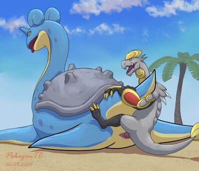 Tropically Calm
art by t-acejuice
Keywords: anime;pokemon;lapras;hakamo-o;dragon;turtle;male;female;anthro;feral;M/F;penis;from_behind;vaginal_penetration;beach;t-ace_juice