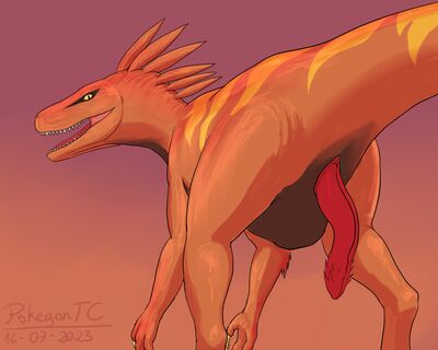 Lavars Pose
art by t-ace_juice
Keywords: dinosaur;theropod;raptor;velociraptor;male;feral;solo;penis;t-ace_juice