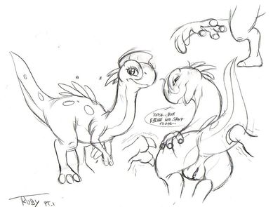 Ruby Sketches
art by tderek99
Keywords: cartoon;land_before_time;lbt;dinosaur;theropod;oviraptor;ruby;female;anthro;solo;vagina;tderek99