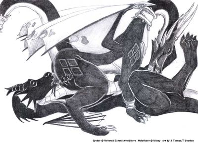 Cynder and Maleficent 1
art by dharken
Keywords: videogame;spyro_the_dragon;cynder;disney;maleficent;dragoness;female;anthro;lesbian;vagina;oral;69;spooge;dharken
