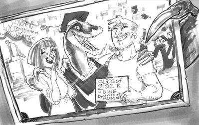 Blue and Owen
art by teabirdy
Keywords: jurassic_world;dinosaur;theropod;raptor;deinonychus;blue;female;feral;anthro;human;man;woman;owen;male;humor;non-adult;teabirdy