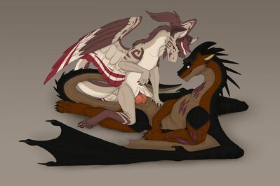 Going For A Little Ride (Wings_of_Fire)
art by temerityxd
Keywords: wings_of_fire;mudwing;dragon;dragoness;male;female;feral;M/F;penis;cowgirl;vaginal_penetration;temerityxd