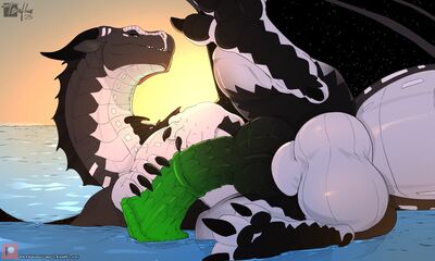 Freezingtide at the Beach (Wings_of_Fire)
art by tenaflux
Keywords: wings_of_fire;nightwing;dragon;male;feral;solo;penis;beach;tenaflux