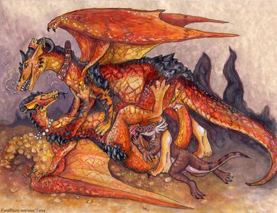 Fire Queens
art by terra
Keywords: dragon;dragoness;male;female;feral;M/F;lesbian;penis;cloaca;oral;tailplay;cloacal_penetration;masturbation;spooge;terra