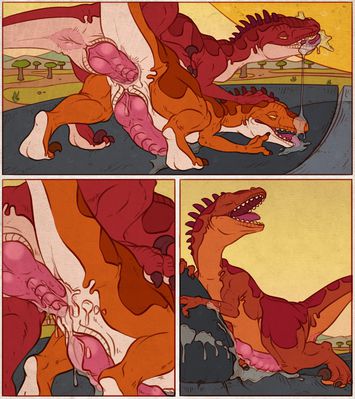Dinosaur Sex
art by thaz
Keywords: dinosaur;theropod;raptor;male;anthro;M/M;penis;from_behind;anal;closeup;masturbation;spooge;thaz