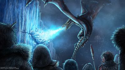 Viserion Destroys The Wall
art by thedragonofdoom
Keywords: game_of_thrones;dragon;wyvern;viserion;male;feral;solo;non-adult;thedragonofdoom