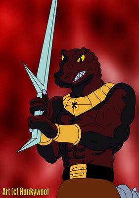 Haxx as Blackstar
art by thehunkywoof
Keywords: cartoon;extreme_dinosaurs;blackstar;dinosaur;theropod;raptor;male;anthro;haxx;solo;non-adult;thehunkywoof