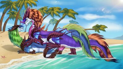 Spardas Mating (Memories_of_Celceta)
art by theotherside24
Keywords: videogame;memories_of_celceta;spardas;dragon;dragoness;male;female;feral;M/F;penis;from_behind;vaginal_penetration;beach;theotherside24